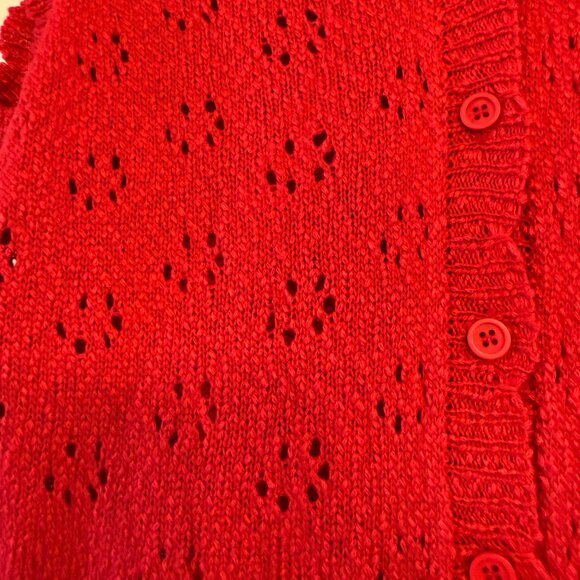 EUC Le Lis Red Knit Button Up Vest (Size: M) - Picture 3 of 4